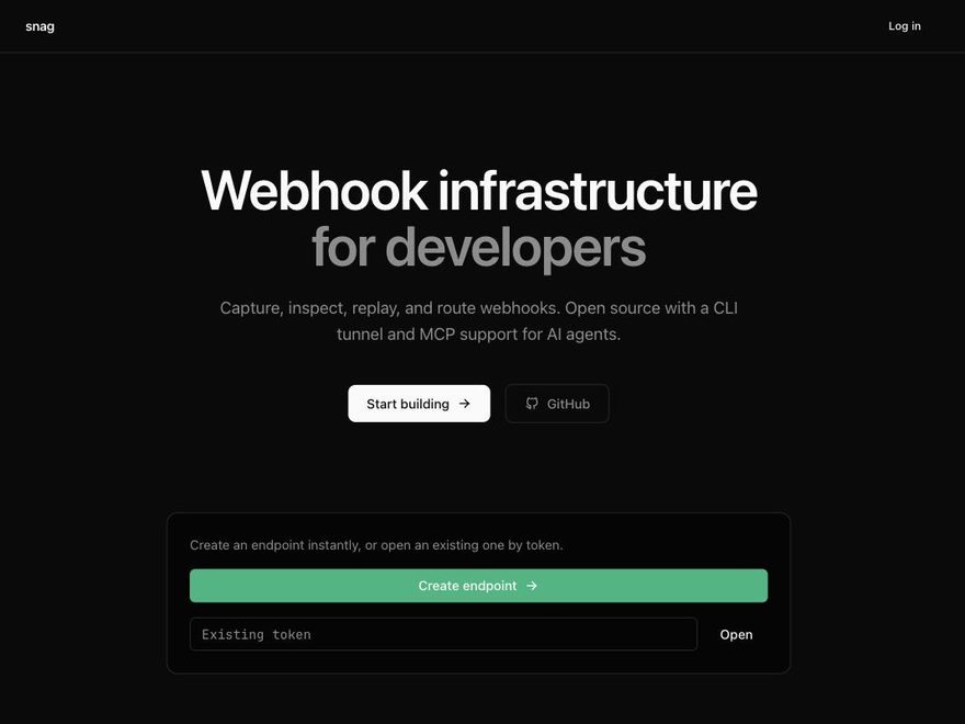 Snag — webhook infrastructure for developers